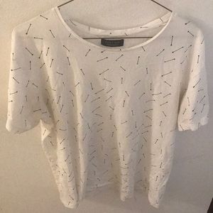 Zara White Arrow Tee